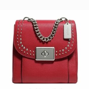 Coach Red Leather Backpack Purse